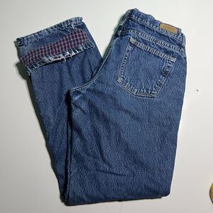 Cabelas Womens Fleece Lined Jeans Size 6R Long Dark Wash Denim Thermal Outdoor